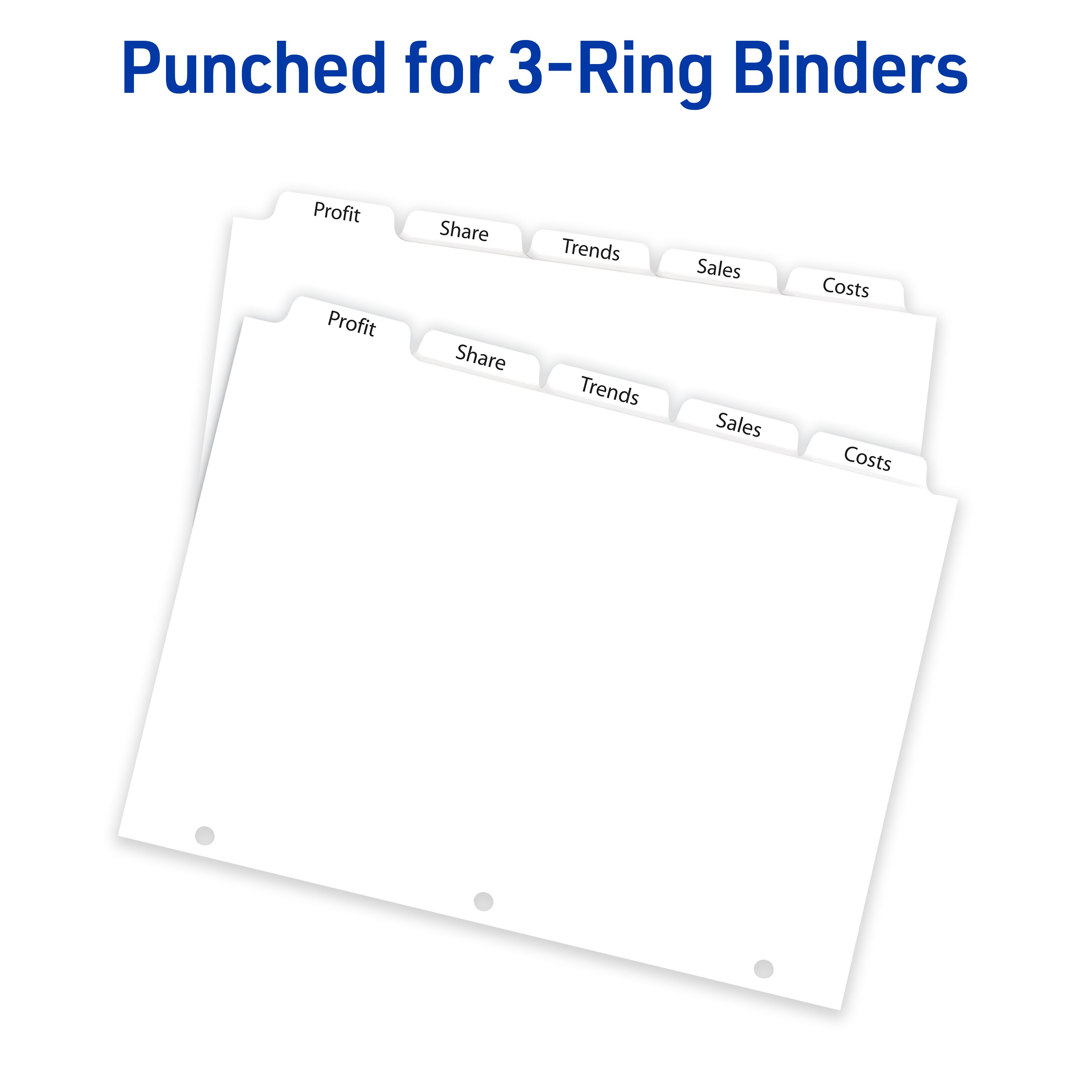 5-Tab Dividers for Copiers, 30 Sets 20406 | Avery